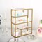 White Gold 22" Rectangular 4 Tier Metal Wood Geometric Hanging Shelf Party Home